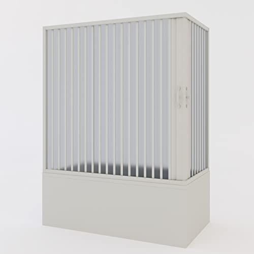 Mampara de ducha de 70 x 140 cm, de PVC, 150 cm de altura, con fuelle mod. Hortensias con apertura central