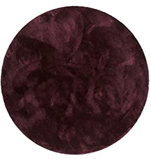 Wecon Home Kuschelig weicher Esprit Hochflor Teppich, bestens geeignet fürs Wohnzimmer, Schlafzimmer und Kinderzimmer RELAXX (120 cm rund, Bordeaux rot)
