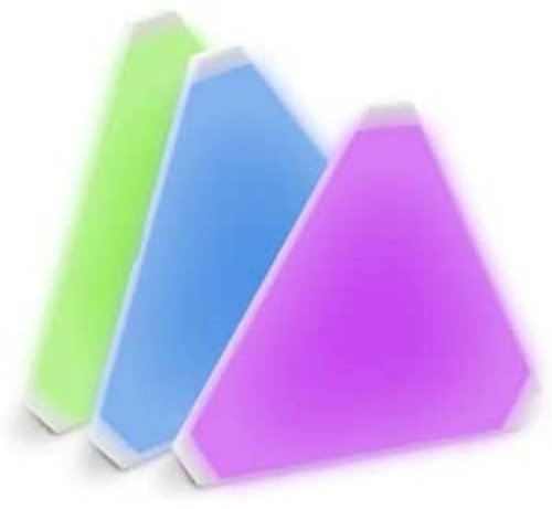hey! Smart Panel Lighting Expansion Pack 3pcs - Dimmable RGBW Colour Changing Lights - Alexa Compatible/Google Home Compatible Smart Home Gadgets Wall Lights - 120 – 240V, 2W Triangle Lights