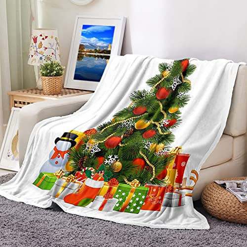 Daesar Kuscheldecke Personalisiert 180X240,Wohndecke Warm Winter Weihnachten Motiv Weihnachtsbaum Fleecedecke Flauschig
