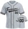 Personalisiertes Baseball Trikot 3D Stickerei/Druck Trikot Shirt mit Deinem Namen und Nummer Hip-Hop-Sportuniform für Herren Damen Kinder Fantrikot Grau