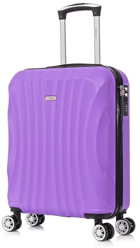 RAYKONG Maleta de Cabina ABS 55x40x20cm (44L) - Maletas de Viaje Pequeñas Ligeras 20 Pulgadas - Morada