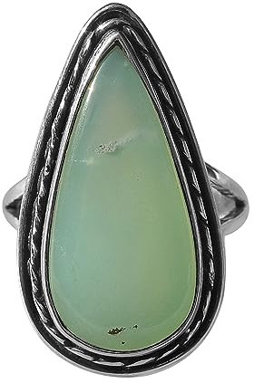 Green Chrysoprase Gemstone Ring 925 Sterling Silver Handmade Gift Ring Unisex Ring Size 8 USA
