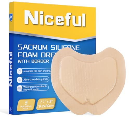 Niceful Sacral Silicone Foam Dressing 7.1x8 5 PCS Bandages for Bed Sore