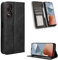 COMAKU Cover ZTE Blade A34, Custodia a Portafoglio Pelle con Supporto e Chiusura Magnetica - Nero