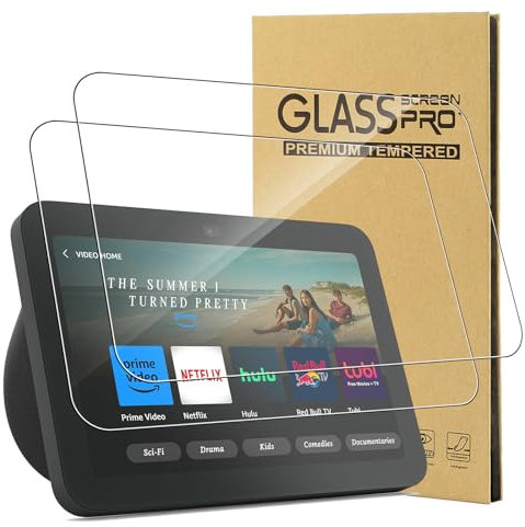 CONAPIKA Schutzfolie für Echo Show 8 3nd Gen 2023 8 Zoll,2 Stück 9H Härte Anti-Kratzen Anti-Bläschen Gehärtetes Glas Displayfolie HD-Klar Hohe Empfindlichkeit Anti-Fingerabdruck Displayschutzfolie