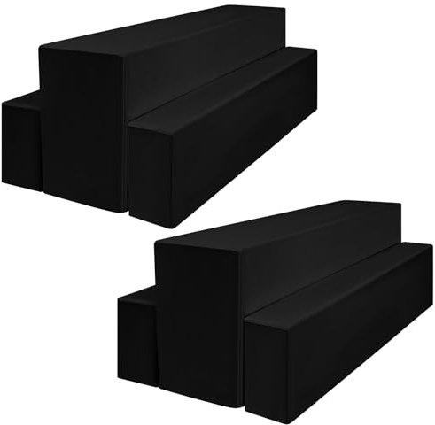 Lumaycens 2 Pack Bierbank Hussen & Biertisch Husse 3er-Set, 220 x 50 x 80 cm in Bierzeltgarnitur, Biertischhusse Premium für 50 cm Blickdicht waschbar Tisch für Outdoor-Bankette (schwarz)