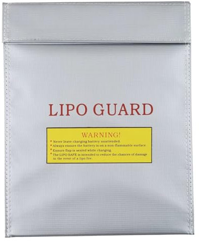 TQPXZO Lipo Akku Feuerfeste Ladetasche Schutztasche, 220x180mm Feuerhemmende Lipo-Akkutasche zum Laden und Aufbewahren, Hochtemperaturbeständigkeit lipo Bag für Explosionsgeschützte Batterie