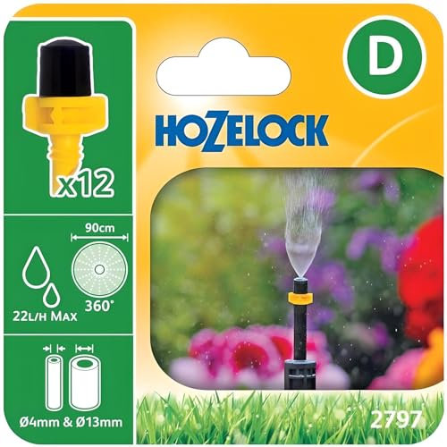 AMK® Hozelock Mist Micro Spray Jet Pack of 12 Fast Automatic Irrigation Water Garden Hose Gardening Plants Home Watering System