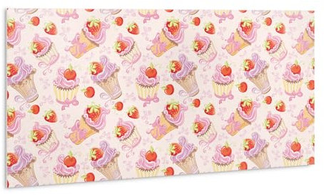 Tulup Wandpaneele 100x50cm PVC Selbstklebend die Küche Wasserdicht Bad Boden Fliesenaufkleber - Bunte Obst-Cupcakes