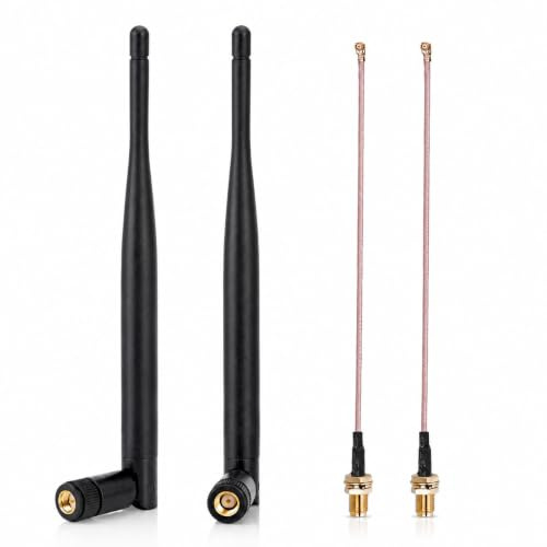 Nelawya 868 MHz LoRa Antenne SMA 3 dBi für Meshtastic, ESP32 LoRa, 2 Stück | 868 MHz Rundstrahlantenne mit IPEX Verlängerungskabel für LoRaWAN, ESP32 LoRa Entwicklungsboards, Meshtastic und IoT Projekte