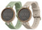 kwmobile Straps Compatible with Garmin Lily Sport Straps - 2x Replacement Silicone Watch Bands - Smartwatch or Fitness Tracker - Pastel Green/Beige