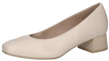 CAPRICE Comfort Damen Pumps aus Leder Mehrweite H, Cremefarben (Cream Perlato), 38.5 EU