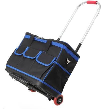 Cozyel 20″ Heavy Duty Rolling Tool Bag on wheels, wheeled Trolley with Carry Handle, Multi-Pockets Storage Organiser, Large Heavy duty mobile Rolling Tool Bag on wheels with pockets/case/storage