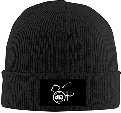 Dw Drum Music Logo Platinum Style Winter Warme Strickmütze Beanie Mütze Schwarz, Schwarz , Einheitsgröße