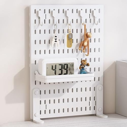 SCBTGKLN Clamp-on Desk Pegboard, Privacy Panel for Office, Pegboard Display, Desk Accessories for Office Gaming Home, No-Drill(White,30x40cm/12 x15.7)