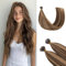 Rich Choices Nanoring Extensions Echthaar Nano Extensions 45cm #4/27 Balayage Blond Unsichtbare Haarverlängerung Echthaar Remy Seidig Gerade Nano Ring Echthaar Extensions, 50 Strähnen/Packung