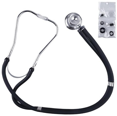 Stethoskop, Multifunktionales Kardiologie Stethoskop Doppelkopf für Krankenschwestern, Ärzte, Medizinstudenten, Heimgebrauch, D eutliche Geräuschübertragung, Schwarz
