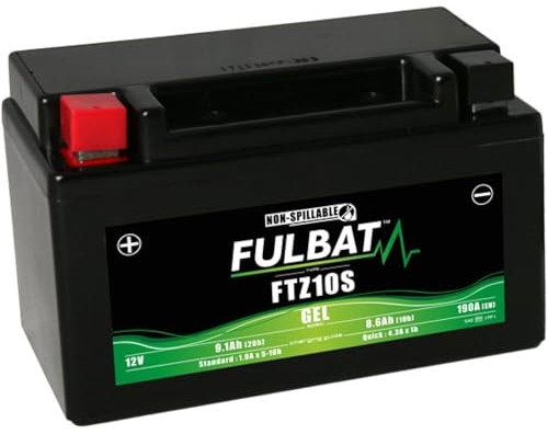Gel batterie YTZ10S préchargée prête à l'emploi compatible avec Yamaha T-MAX TMAX 500 TMAX 2008 2009 2010 2011 2012 Fulbat