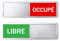 Panneaux de Porte Libre/OCCUPÉ, 17,7x5.2cm Auto-inscription Coulissante Magnétique Libre/Occupé Plaque avec 2PCS Adhésives Rondes pour Salle de Bain Réunion Toilettes WC École Bureaux