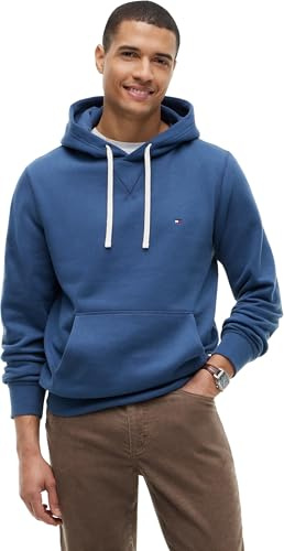 Tommy Hilfiger Herren Hoodie Seasonal Fleece mit Bauchtasche, Blau (Aegean Sea), XL