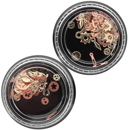 HOODANCOS Steampunk Nagelschmuck aus Legierung 2 Stück Zahnräder Wiederverwendbar Tragbar für Nagelkunst und Alltag