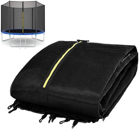 Trampolin Sicherheitsnetz Ø 183 244 305 cm, Ersatznetz, Tampolin Netz mit Reißverschluss und Schnallen, Schutznetz für Gartentrampolin, Trampolinersatznetz für 6/8 Stangen