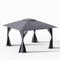 COSTWAY Pavillon 4x4 m, Pop Up Faltpavillon mit 4 Moskitonetz & Doppeldach & Metallrahmen, Wasserdicht & Stabil & Winterfest, Gartenpavillon inkl. Tragetasche, Partyzelt für Terrasse Garten, Grau