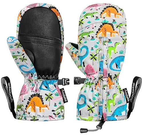 Andake Kinderhandschuhe,Warme Winterhandschuhe Wasserdicht Winddicht Handschuhe für Skifahren, Spielen, Outdoor-Aktivitäten, Jungen und Mädchen