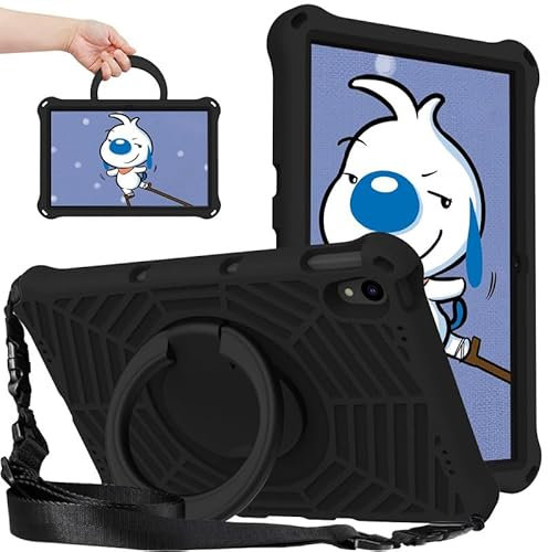 Kids Case for Lenovo Tab P11 Plus TB-J616F/P11 TB-J606F (2021/2020) 11 inch, Full Protection Shockproof Tablet Case, EVA Lightweight, Large 360° Rotating Stand, with Shoulder Strap, Black
