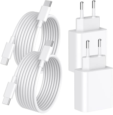 [Apple MFi Certified] iPhone 17 16 Ladegerät Ladekabel USB C, 2Pack 20W USB C Adapter PD 3.0 Schnellladegerät Netzteil Stecker mit 2M Type C Kabel Schnellladekabel für iPhone 17/16/15/17 16 15 Pro Max