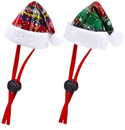 Cospie De Fête Noël À Carreaux Plaids pour Les Petits Chiens Festival des Vacances Cosplay Costume Accessoires d'animaux 2pcs Chapeau Noël Petit Animal