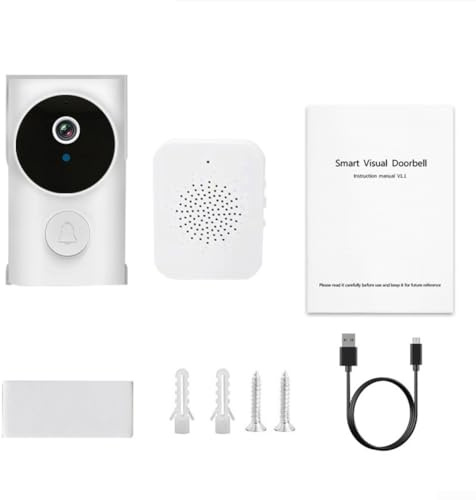Intelligente Video-Türklingel für Sicherheit zu Hause, mit HD-Video-Streaming, PIR-Bewegungserkennung und anpassbaren Klingeltönen, kabellose Konnektivität für iPhone Handy