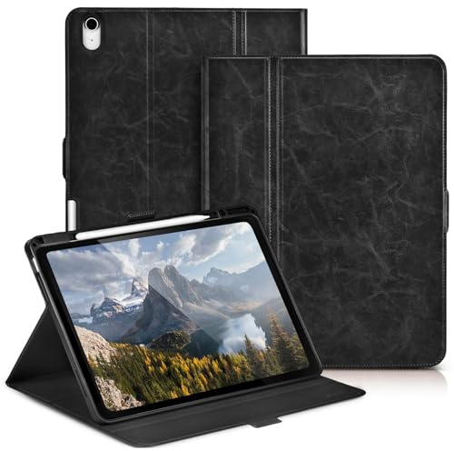 Svelabri Funda para iPad Air 11” M4/M3/M2 (2026/2025/2024),Negro | Delgado, Ligero, Soporte para Pencil, Auto Sueño/Estela, Cierre Magnético, Soporte Ángulo Múlti, Ángulo de Escritura