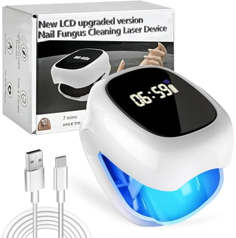 Dispositivo de Antifúngico de Uñas, Dispositivo de Tratamiento de Hongos en las Uñas con Números LED, Limpieza y de Hongos en Uñas, Tratamiento Hongos Uñas Pies Portátil para Uñas y Pies