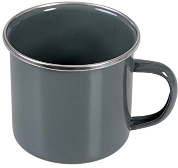 GRÄWE Camping Becher mit Henkel - 300 ml, Emaille, Grau