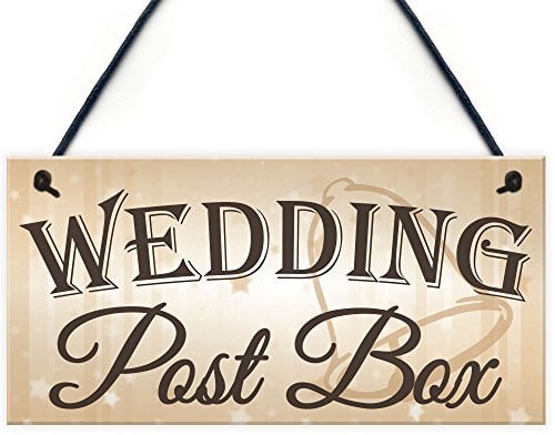 RED OCEAN Wedding Post Box Hanging Decorative Plaque Well Wishes Table Presents Cards Sign