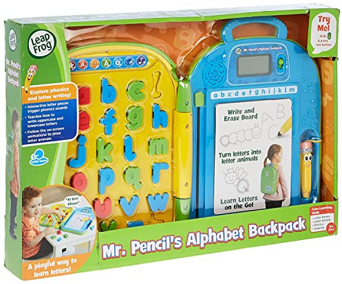 LeapFrog Mr Pencil's Alphabet Backpack Interactive Learning Toy, Educational Baby Toy with LCD Screen, Interactive Toy with Letters and Sounds for Toddlers and Kids Boys and Girls from 2, 3, 4 Years