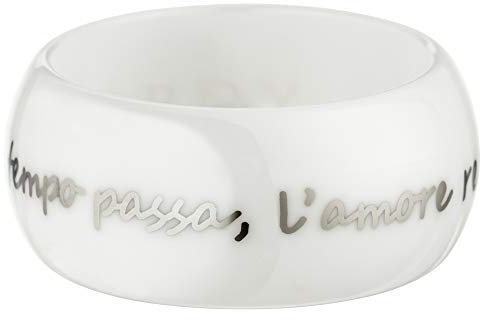GILARDY AMO-R5WHWG17 Amore per Sempre Ring R5 aus weißem Keramik mit italienischem Liebeszitat in Weißgold (18 Karat (750) Ringgröße 53 (16.9))