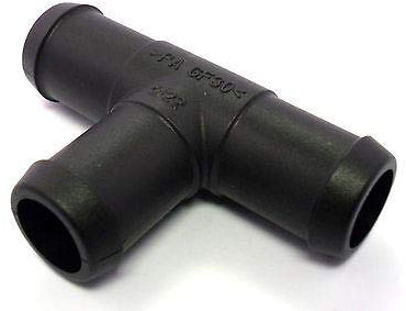 227s - Raccord de tuyaux simple - en T - tuyaux d'eau/carburant/reniflard - résistant à des températures entre -30 et + 140 °C - 22 mm