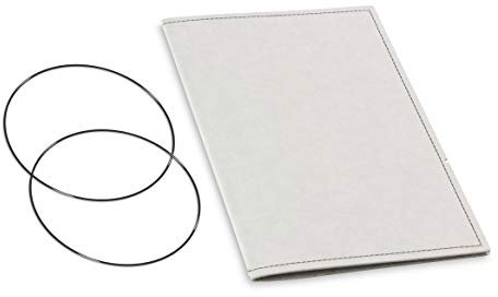 A5, revolutionäres, nachhaltiges X17-Konzept für Notizbuch Personal Organizer und Terminplaner/Hülle für 1 Heft! Vegan, Deutsches Zellulose-Material, grau, Made in Germany