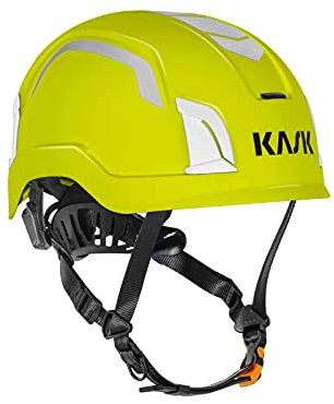 KASK Zenith X Hi-Viz, casco da costruzione fluorescente, casco da arrampicata, casco da lavoro, ruota girevole, EN397, EN50365, EN12492, colore: giallo fluo