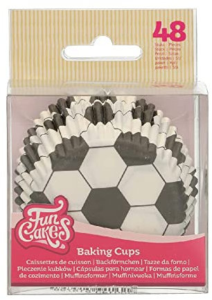 FunCakes Backen Cups Fußball: Perfekt für Fußball Cupcakes, Cupcakes und mehr, Kuchen dekorieren, pk / 48