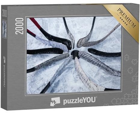 puzzleYOU: Puzzle 2000 Teile „Elf Vereine“ – aus der Puzzle-Kollektion Menschen, Eishockey