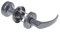 Aqbau® Türdrücker mit Türknopf drehbar | Knopfdrücker | Türknauf | Knauf | Komplettes Set inkl. Bolzen und Schrauben (Graphit)