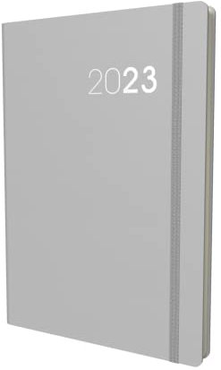 Collins Legacy Terminplaner für 2023, A5, Tagesansicht, Grau (CL51.97-23) – Kompletter Planer, Agenda und Tagebuch mit weichem Einband