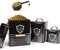 Zvonema ZNM,Contenedor de comida para mascotas, caja de comida para perros con tapa, juego de 3 piezas, contenedor de comida para gatos, color negro