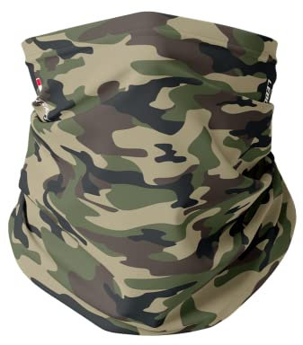 Cache cou, Tour de cou Ski Homme / Femme Hiver Coupe-vent Cagoule Moto Cache Nez Protection -20°C Thermodry® Antipollution, Course à Pied, Running, Travail, Taille Universelle (Camouflage Militaire)