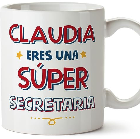 MUGFFINS Tazas Personalizadas para SECRETARIA mujer - En Español - Eres Súper - 11 oz / 330 ml - Regalo Personalizable original y divertido