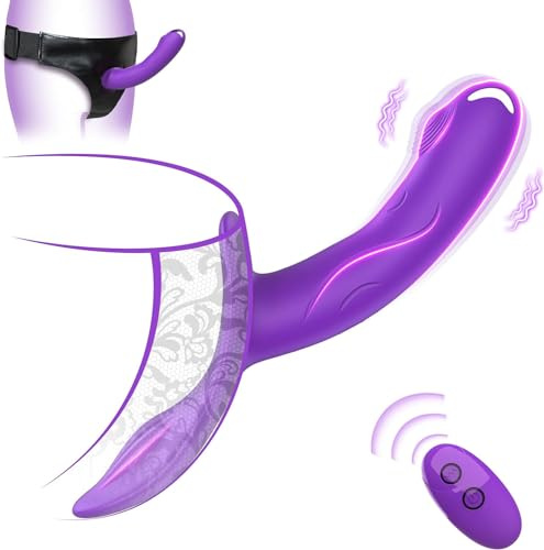SHUJUN BENCE Strap On Vibrating Dildo, Double Sided Dildos with Harness
